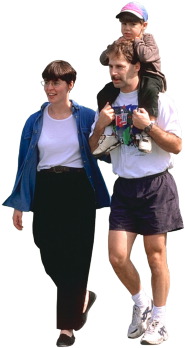 family walking